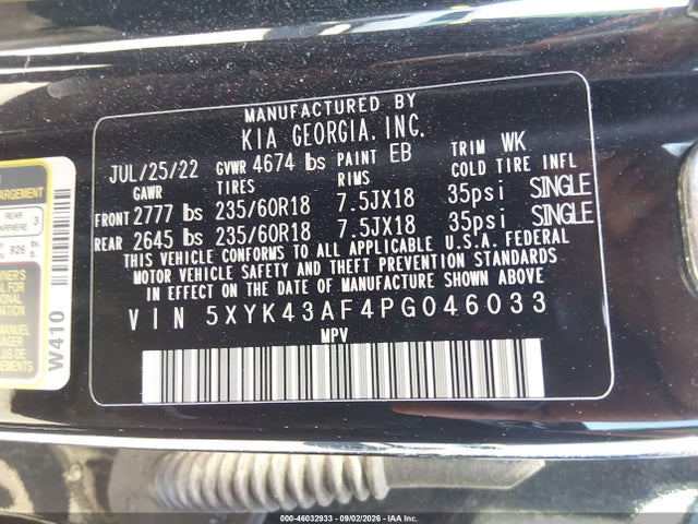 Продаж на аукціоні авто 2023 Kia Sportage Sx, vin: 5XYK43AF4PG046033, номер лоту: 46032933
