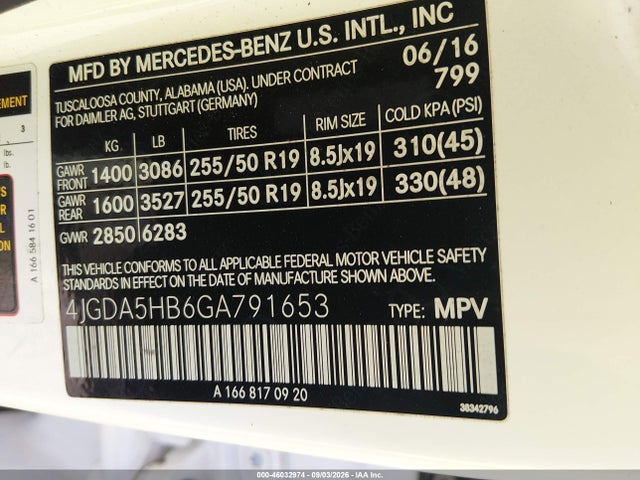 4JGDA5HB6GA791653 Mercedes-Benz Gle 350 4matic