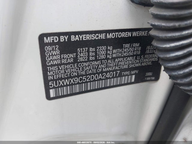 Продаж на аукціоні авто 2013 Bmw X3 Xdrive28i, vin: 5UXWX9C52D0A24017, номер лоту: 46033070