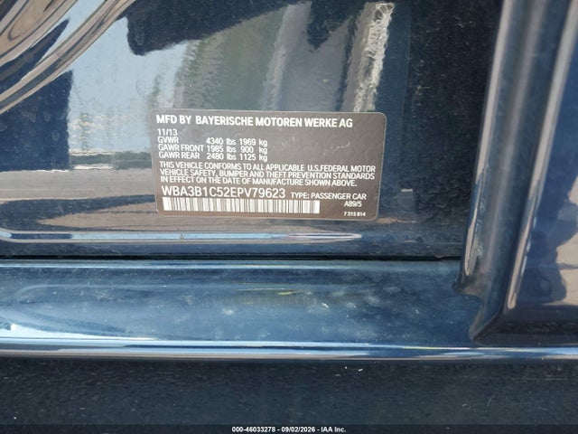 Aukcja sprzedaży 2014 Bmw 320i, vin: WBA3B1C52EPV79623, numer aukcji: 46033278