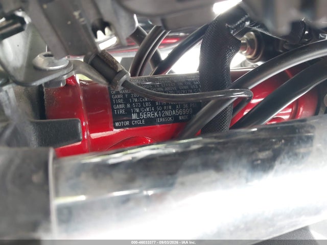 46033377 :رقم المزاد ، ML5EREK12NDA56999 vin ، 2022 Kawasaki Er650 K مزاد بيع