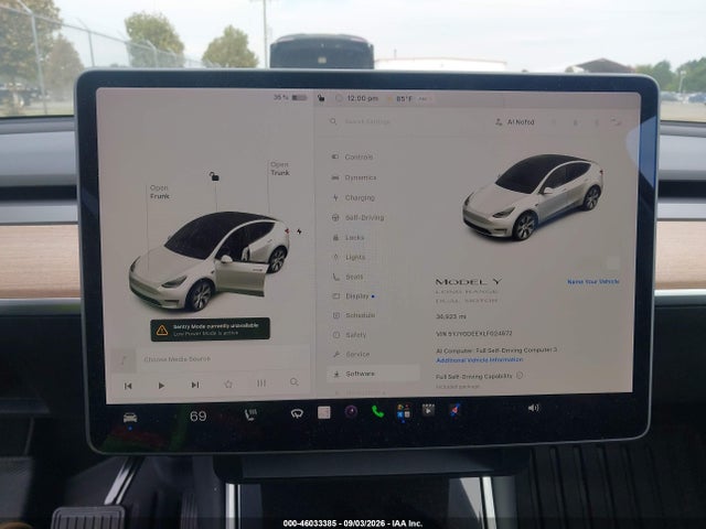 46033385 :رقم المزاد ، 5YJYGDEEXLF024872 vin ، 2020 Tesla Model Y Long Range Dual Motor All-wheel Drive مزاد بيع