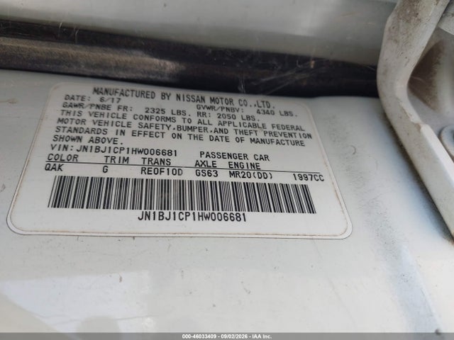 Продажа на аукционе авто 2017 Nissan Rogue Sport S, vin: JN1BJ1CP1HW006681, номер лота: 46033409