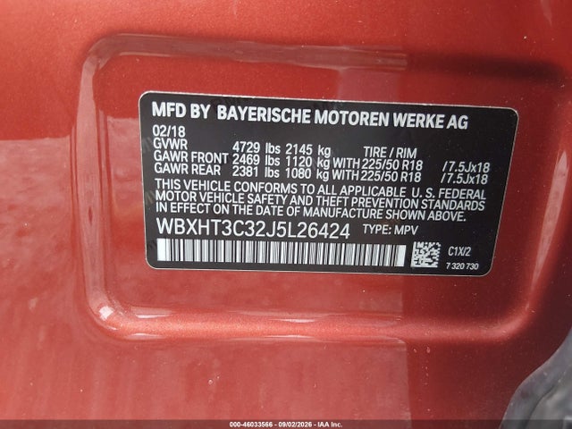 Aukcja sprzedaży 2018 Bmw X1 Xdrive28i, vin: WBXHT3C32J5L26424, numer aukcji: 46033566