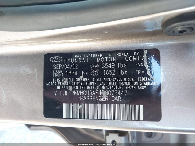 Продажа на аукционе авто 2013 Hyundai Accent Se, vin: KMHCU5AE4DU075447, номер лота: 46033651