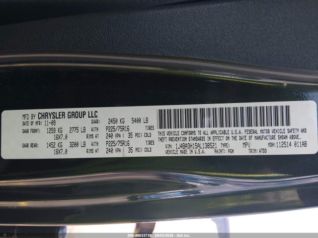 2010 Jeep Wrangler Unlimited Sport მანქანა იყიდება აუქციონზე, vin: 1J4BA3H15AL138521, აუქციონის ნომერი: 46033739
