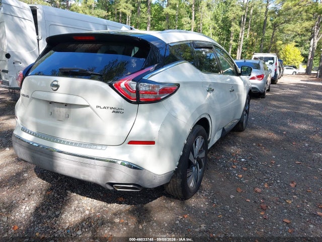 2015 Nissan Murano Platinum მანქანა იყიდება აუქციონზე, vin: 5N1AZ2MH4FN229245, აუქციონის ნომერი: 46033748