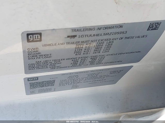 2024 Gmc Sierra 1500 4wd  Short Box Denali Ultimate მანქანა იყიდება აუქციონზე, vin: 1GTUUHEL5RZ295953, აუქციონის ნომერი: 46033764