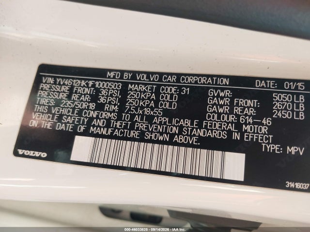 YV4612HK1F1000503 Volvo V60 Cross Country T5