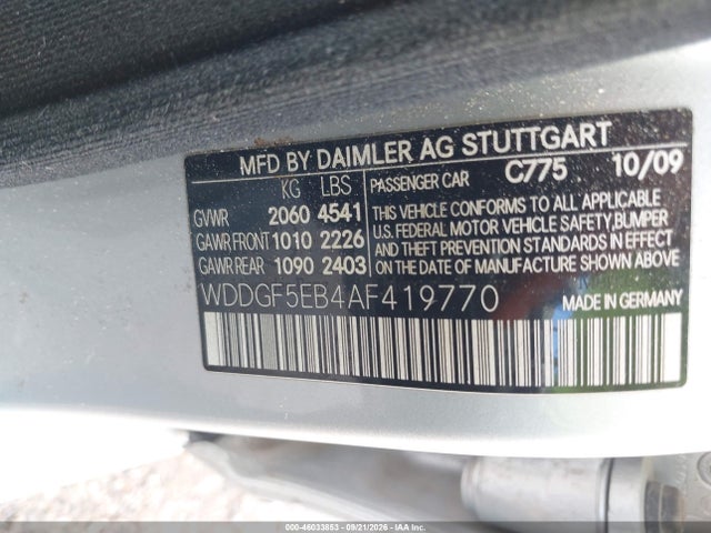 46033853 :رقم المزاد ، WDDGF5EB4AF419770 vin ، 2010 Mercedes-benz C 300 Luxury/sport مزاد بيع