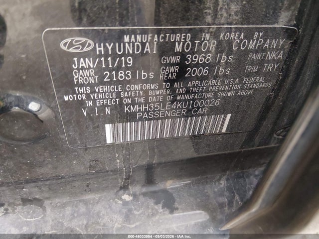 Продаж на аукціоні авто 2019 Hyundai Elantra Gt, vin: KMHH35LE4KU100026, номер лоту: 46033954