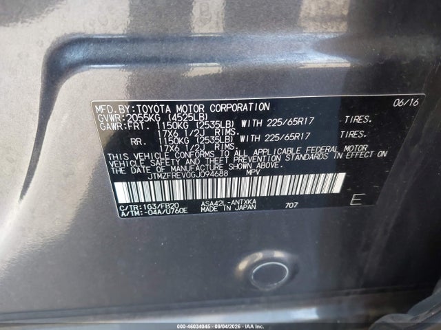 Toyota RAV4 LE 2016 JTMZFREV0GJ094688 Image 9