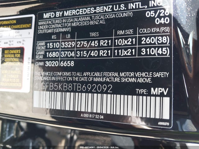 4JGFB5KB8TB692092 Mercedes-Benz Gle 450 4matic