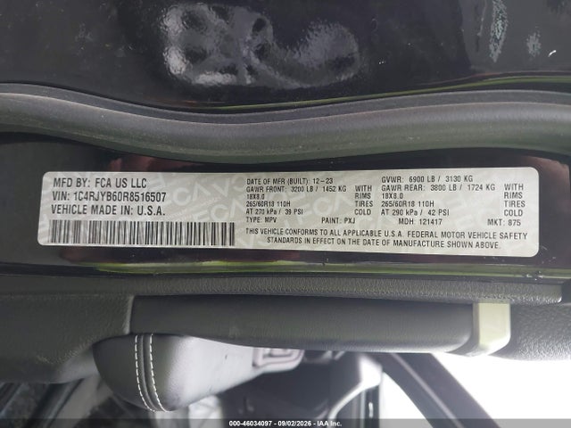 Продажа на аукционе авто 2024 Jeep Grand Cherokee 4xe, vin: 1C4RJYB60R8516507, номер лота: 46034097