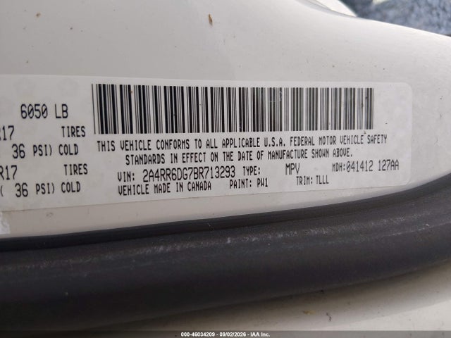 Aukcja sprzedaży 2011 Chrysler Town & Country Limited, vin: 2A4RR6DG7BR713293, numer aukcji: 46034209
