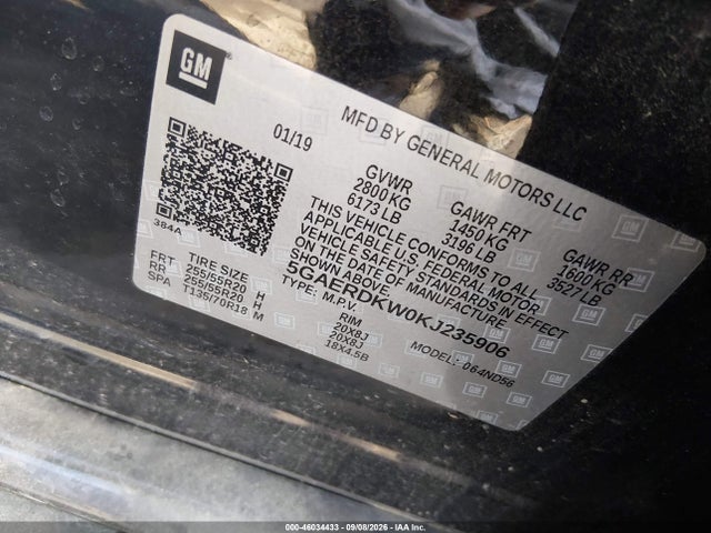 Продаж на аукціоні авто 2019 Buick Enclave Fwd Avenir, vin: 5GAERDKW0KJ235906, номер лоту: 46034433