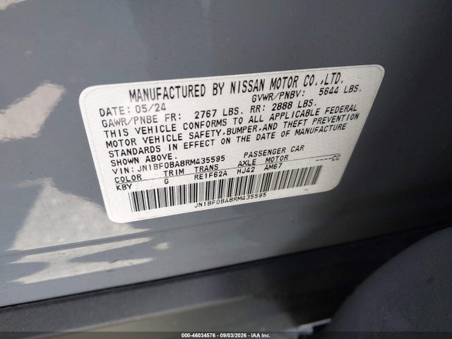 Aukcja sprzedaży 2024 Nissan Ariya Evolve+, vin: JN1BF0BA8RM435595, numer aukcji: 46034576