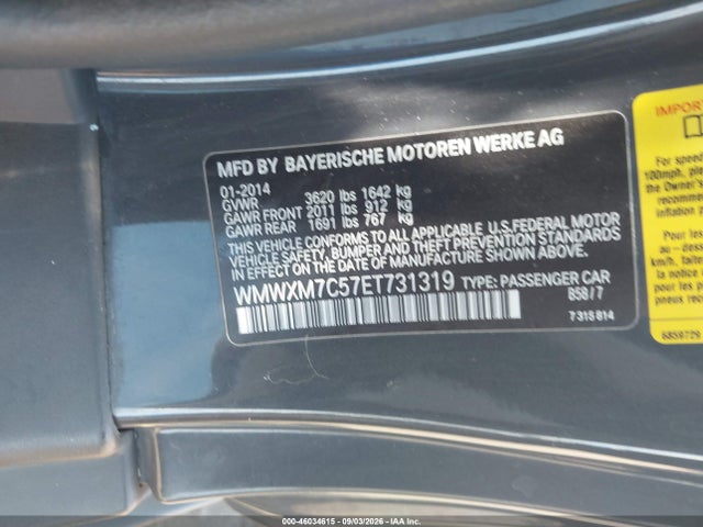 Продажа на аукционе авто 2014 Mini Hardtop Cooper S, vin: WMWXM7C57ET731319, номер лота: 46034615
