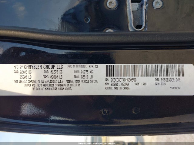 46034621 :رقم المزاد ، 2C3CDXCT4DH660550 vin ، 2013 Dodge Charger R/t مزاد بيع