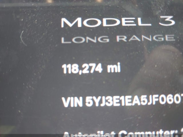 Продажа на аукционе авто 2018 Tesla Model 3 Long Range/mid Range, vin: 5YJ3E1EA5JF060705, номер лота: 46034631
