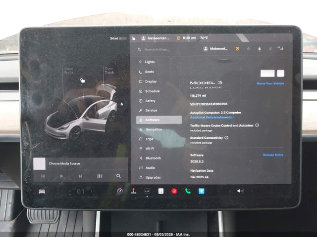 Продажа на аукционе авто 2018 Tesla Model 3 Long Range/mid Range, vin: 5YJ3E1EA5JF060705, номер лота: 46034631