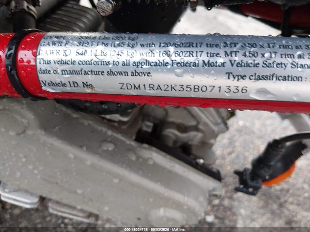 Продажа на аукционе авто 2005 Ducati M600, vin: ZDM1RA2K35B071336, номер лота: 46034736