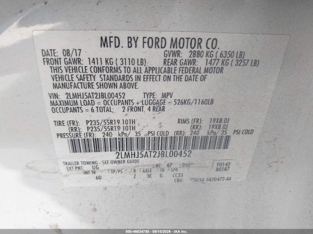 Lincoln Mkt Reserve 2018 2LMHJ5AT2JBL00452 Image 9