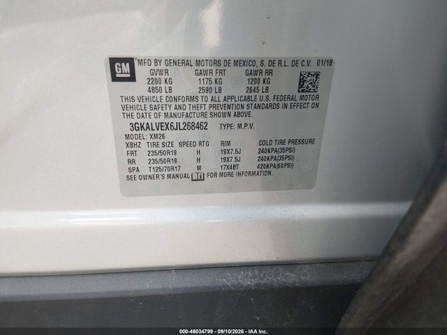 46034799 :رقم المزاد ، 3GKALVEX6JL268462 vin ، 2018 Gmc Terrain Slt مزاد بيع