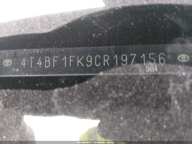 2012 Toyota Camry Le მანქანა იყიდება აუქციონზე, vin: 4T4BF1FK9CR197156, აუქციონის ნომერი: 46034922