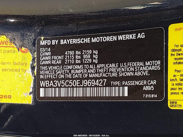 Aukcja sprzedaży 2014 Bmw 428i, vin: WBA3V5C50EJ969427, numer aukcji: 46034930