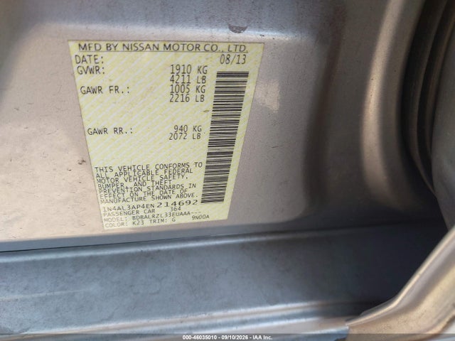 1N4AL3AP4EN214692 Nissan Altima 2.5 S
