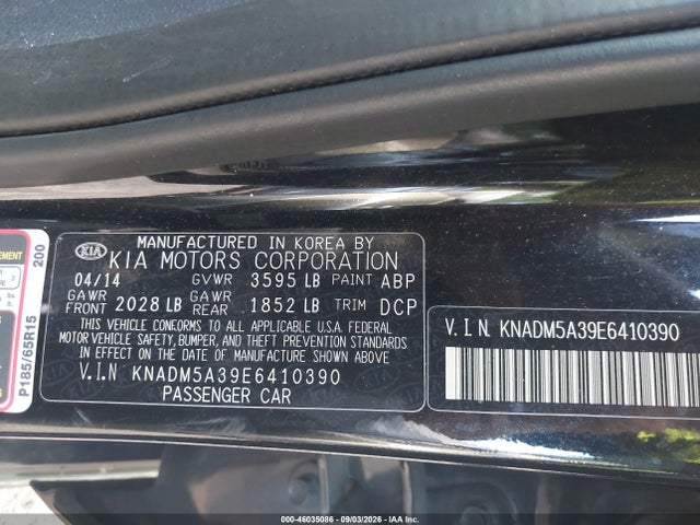Aukcja sprzedaży 2014 Kia Rio Lx, vin: KNADM5A39E6410390, numer aukcji: 46035086
