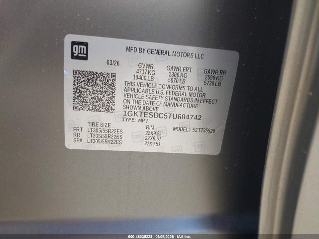 1GKTESDC5TU604742 GMC Hummer Ev Suv 3x 4wd