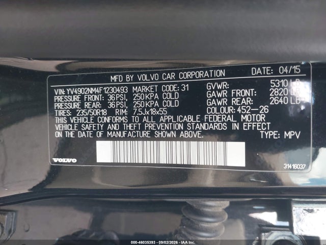 Volvo Xc70 T6 Platinum 2015 YV4902NM4F1230493 Image 9
