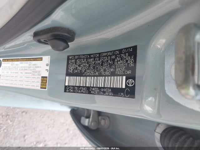 Toyota Prius Two 2014 JTDKN3DU8E1782882 Image 9