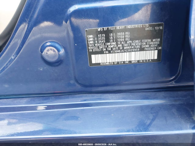 Продажа на аукционе авто 2016 Subaru Legacy 2.5i Limited, vin: 4S3BNBJ61G3029959, номер лота: 46035608