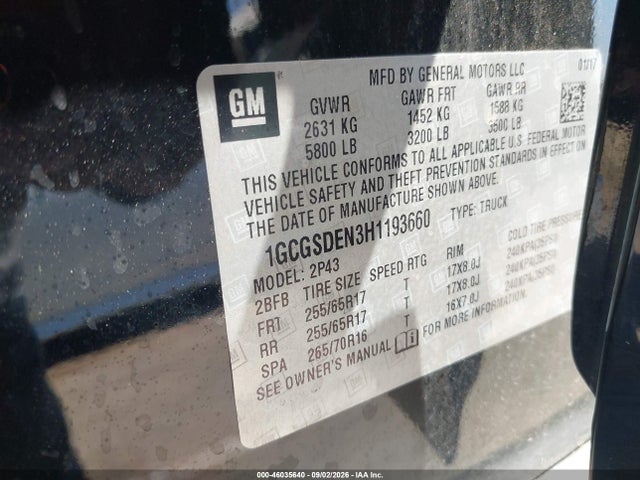 1GCGSDEN3H1193660 Chevrolet Colorado 2wd Z71