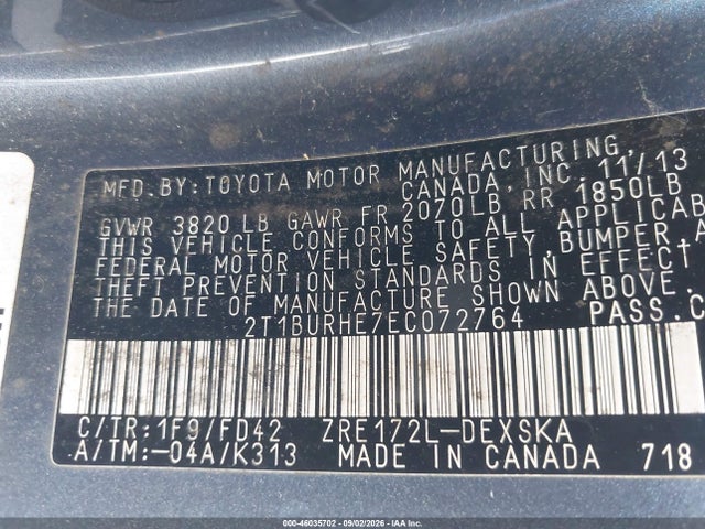 Toyota Corolla S Plus 2014 2T1BURHE7EC072764 Image 9