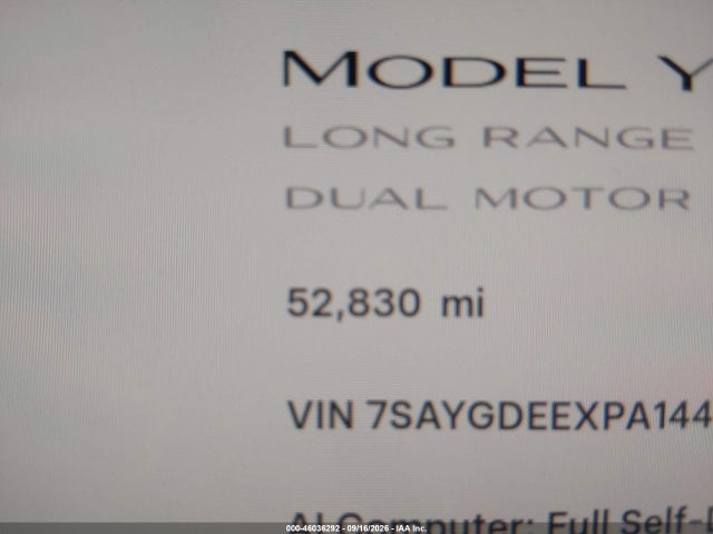 Продаж на аукціоні авто 2023 Tesla Model Y Awd/long Range Dual Motor All-wheel Drive, vin: 7SAYGDEEXPA144810, номер лоту: 46036292