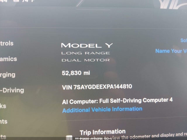 Продаж на аукціоні авто 2023 Tesla Model Y Awd/long Range Dual Motor All-wheel Drive, vin: 7SAYGDEEXPA144810, номер лоту: 46036292