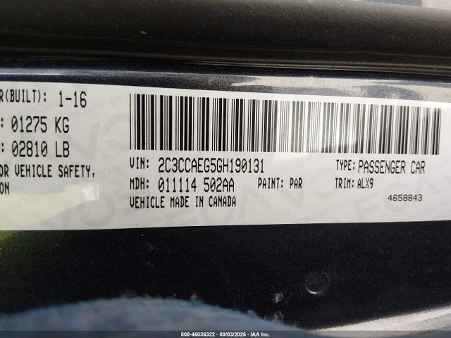 Aukcja sprzedaży 2016 Chrysler 300c, vin: 2C3CCAEG5GH190131, numer aukcji: 46036322