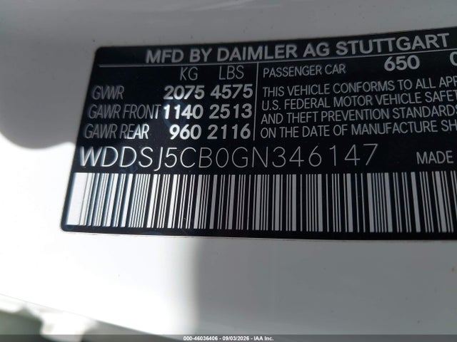 Aukcja sprzedaży 2016 Mercedes-benz Amg Cla 45 4matic, vin: WDDSJ5CB0GN346147, numer aukcji: 46036406