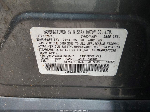 Aukcja sprzedaży 2015 Infiniti Q40, vin: JN1CV6AR6FM651507, numer aukcji: 46036460
