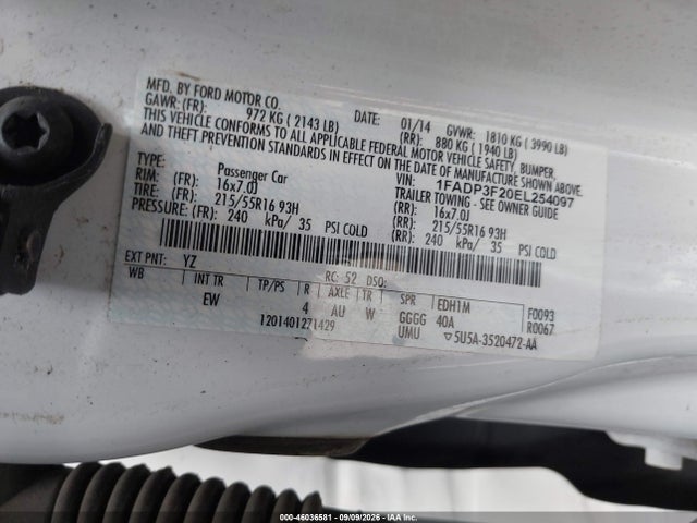 Ford FOCUS SE 2014 1FADP3F20EL254097 Image 9