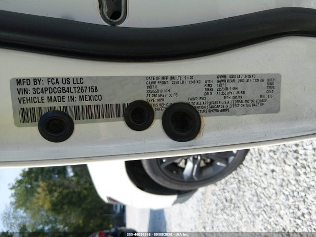 46036586 :رقم المزاد ، 3C4PDCGB4LT267158 vin ، 2020 Dodge Journey Crossroad مزاد بيع