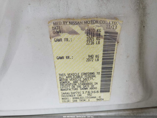 Nissan Altima 2.5 S 2014 1N4AL3AP7EC176368 Image 9