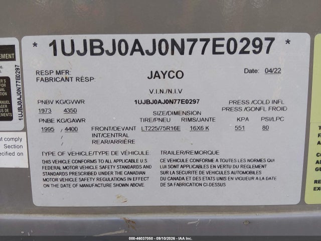 1UJBJ0AJ0N77E0297 Jayco Jay Flight Slx Baja Edition M-1