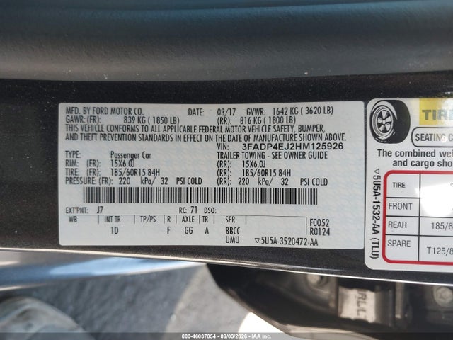 Ford FIESTA SE 2017 3FADP4EJ2HM125926 Image 9
