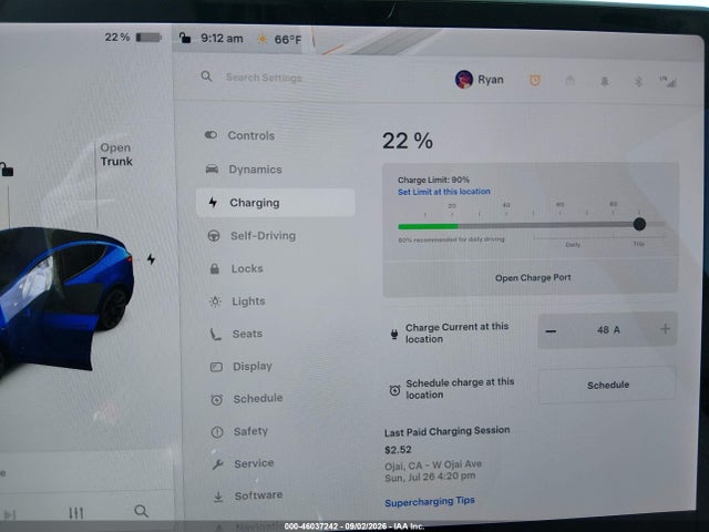 Aukcja sprzedaży 2021 Tesla Model Y Long Range Dual Motor All-wheel Drive, vin: 5YJYGDEE6MF212824, numer aukcji: 46037242