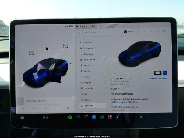 Aukcja sprzedaży 2021 Tesla Model Y Long Range Dual Motor All-wheel Drive, vin: 5YJYGDEE6MF212824, numer aukcji: 46037242